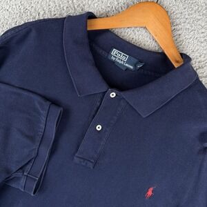 Polo Ralph Lauren Polo Shirt Mens 4XB Big Navy Golf Cotton Red Pony